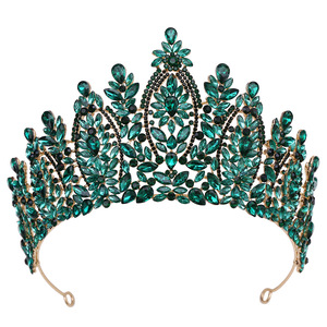 Couronne <span class=keywords><strong>de</strong></span> mariée <span class=keywords><strong>de</strong></span> style baroque européen et américain en gros, <span class=keywords><strong>diadème</strong></span> <span class=keywords><strong>de</strong></span> <span class=keywords><strong>mariage</strong></span> en alliage avec éléments floraux, bandeau pour cheveux - Product Image 1