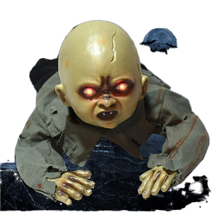 DAMAI Halloween Decoration Animated Crawling Zombie with Sound Sensor Scary Ghost Baby Doll with Flashing Eyes for Outdoor Decor - Product Image 1