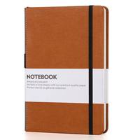 Carnet à spirale classique en cuir PU épais personnalisé en usine avec boucle pour stylo, format A5, ligné collège, pochette d'écriture en PP, avec bande de maintien
