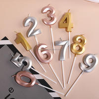 Party-Zubehör 3D Diamantform Geburtstagszahlenkerze 0-9 Nummerierte Geburtstags- und Hochzeitstortenkerze zur Partydekoration