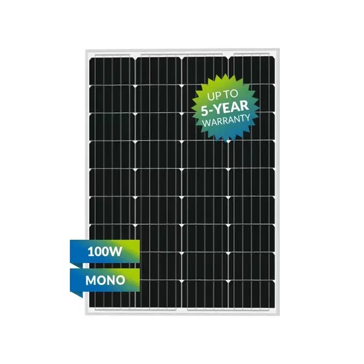Mini celda de panel solar de silicio monocristalino de grado A 60W 80W 100W 120W 12V PV Mono Panel solar pequeño Paneles sola de fábrica