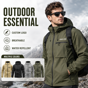 Private Label Outdoor Softshell Jacket Custom Logo Waterproof Hooded <b>Windbreaker</b> <b>for</b> Hiking <b>Camping</b> Travel - Product Image 1