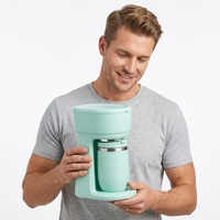 Cafetière compacte à portion individuelle, 355 ml, pour voyage, à filtre électrique, arrêt automatique, en plastique, usage domestique