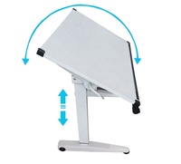 Bureau mobile réglable en hauteur avec plateau pliable, design moderne, en fer, pneumatique, pour une utilisation au bureau