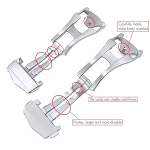 18mm Mega biển-mster loạt triển khai khóa cho ome-ga cao su da Xem dây đeo 316L thép không gỉ vành đai bướm <span class=keywords><strong>Clasp</strong></span> - Product Image 4