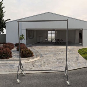 RH-GR-S2 RUHAO 1500*480*1460mm ブラック モダンメタル シングルバー 布製ディスプレイラック 粉体塗装 吊り下げラック シンプル - Product Image 3