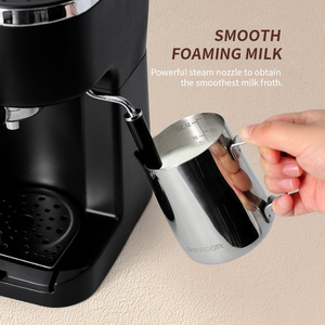Cắm trại du lịch nhà Máy pha cà phê Espresso Cappuccino Latte Maker 3.5 bar 1-4 cup với hơi nước sữa Frother Đen - Product Image 6