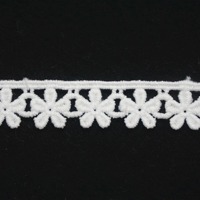 Dentelle en maille brodée florale soluble dans l'eau, en polyester blanc de luxe, personnalisée, pour les culottes de femmes, les vêtements pour enfants, les accessoires de robe