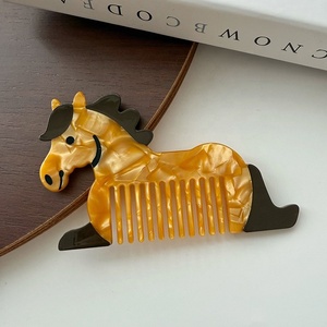 Elegant Cartoon Horse Acetate Cute Animal Shape <b>Hair</b> <b>Comb</b> Fashion <b>Hair</b> Accessories for Women Girls - Product Image 2