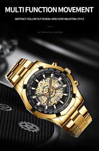 นาฬิกาควอตซ์สำหรับผู้ชาย, นาฬิกาหรูสำหรับนักธุรกิจกันน้ำ30ม. ดีไซน์เป็นรูกลวงทันสมัย - Product Image 5