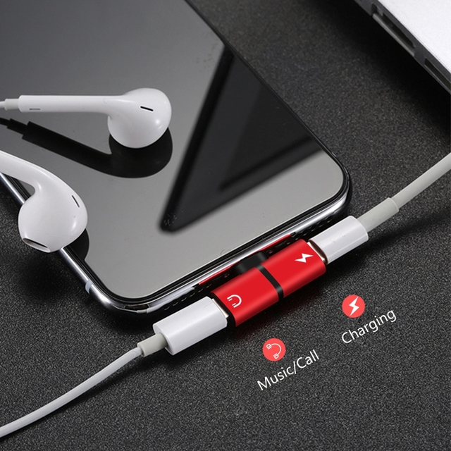 Support Call Charging 2 in 1 T-shaped Aux Headphone Adapter 8pin Headphone Adapter Splitter for iphone 7/8/X/11 12 13