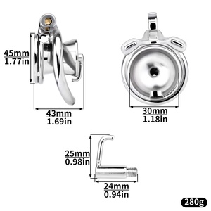 กรงครอบอวัยวะเพศชายแบบ FRRK Urethral Cylinder Inverted Flame Chastity Cage พร้อมแหวนรัดองคชาตแบบ Prince Piercing สำหรับผู้ชายที่ชอบความแปลกใหม่ ของเล่นทางเพศสุดยอดสำหรับผู้ชาย - Product Image 6