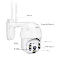 Caméra de sécurité WiFi sans fil PTZ, extérieure, étanche, audio bidirectionnel, détection de mouvement, vision nocturne, caméra IP domestique