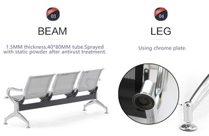 Silla de Espera Metálica Económica para Áreas Públicas, Modelo SJ8888 - Product Image 4