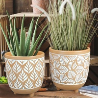 Mini Pots en argile à bonsaï imprimé de feuilles modernes, 13 pièces, petits Pots succulents