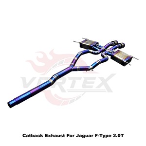 ระบบท่อไอเสียแบบ Catback พร้อมวาล์ว Vortex Blue Burnt Titanium สำหรับ Jaguar F-Type 2.0T P300 ชุดท่อเพิ่มประสิทธิภาพแบบติดตั้งได้โดยตรง - Product Image 4