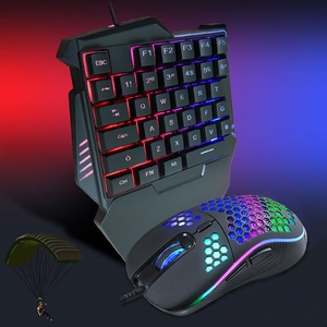 New <b>Gaming</b> Single-Handed Keyboard Set with RGB <b>Lighting</b> PUBG Master's Essential Gear Mechanical Feel with Extra Wide Wrist Rest - Product Image 4