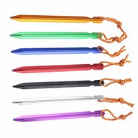 Logo gratuit personnalisé 7075 Y forme aluminium vis piquets de tente avec corde piquet lumière accessoires de Camping camping