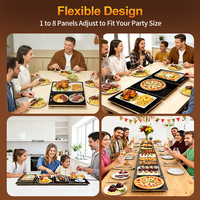 Chauffe-Plats Électrique Commercial et Domestique pour Buffet, en Acier Inoxydable, Céramique et Verre, Commande Tactile, Bobine 500W Haute Efficacité