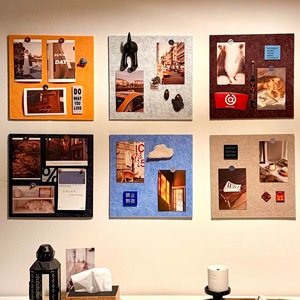 Tableau en feutre coloré enrichi en dopamine pour la rénovation de murs blancs, tableau d'affichage, fond photo, autocollants <span class=keywords><strong>muraux</strong></span> - Product Image 5