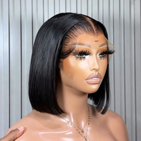 Perruques Courtes Bouclées en Cheveux Naturels Bruts Pas Chères, Coupe Pixie, Perruques Lace Front HD, Perruques Courtes Bouclées en Cheveux Humains pour Femmes Noires