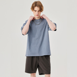 T-shirt vintage délavé à manches courtes 250g pour hommes et femmes, coupe ample, 100% coton, personnalisable - Product Image 3
