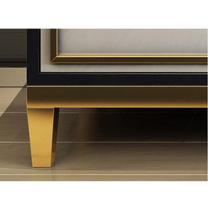 Table avec <span class=keywords><strong>console</strong></span> murale en <span class=keywords><strong>acier</strong></span> inoxydable mdf, 3 pièces, table en <span class=keywords><strong>verre</strong></span> pour le salon - Product Image 5