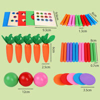Montessori Educacion Temprana Tirando Rábano Forma Clasificador Unisex Niño Aprendizaje Juguete con Caja de Monedas Multifuncional