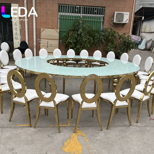 โต๊ะสแตนเลสทรงครึ่งวงกลมรูปตัว S ยี่ห้อ LEDA สำหรับรับประทานอาหารในโรงแรม หรืองานแต่งงานในสวนสาธารณะและงานอีเว้นท์ต่างๆ - Product Image 6