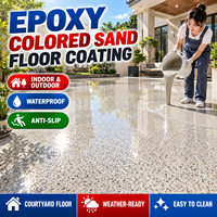 Revêtement et peinture liquides pour sols, résistants aux rayures, à base d'époxy et de sable coloré, pour décoration intérieure, colorés et durables, OEM