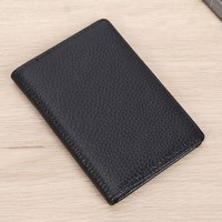 Dompet Lipat dua Pria Wanita, dompet saku depan hitam kulit asli, kopi, Super tipis, pria wanita