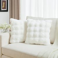 Housse de canapé et de coussin en fausse fourrure de lapin douce, confortable et lavable