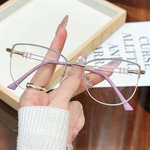 Gafas de Sol de Ojo de Gato de Aleación con Cambio de Color Retro de Moda 2025 con Logotipo Personalizado, Montura Metálica de Media Montura, Anti Luz Azul, Fotocromáticas - Product Image 4