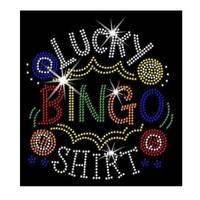 Lettres BINGO personnalisées à thermocoller avec strass, applique brillante