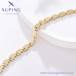 XUPING Goldfarbenes Gedrehtes Halsketten- und Armband-Set Modischer Schmuck Trendiges Alltags-Accessoire Stilvolle Statement-Accessoires - Product Image 6
