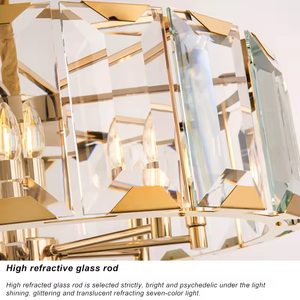 Lustre en verre de fer suspendu moderne d'intérieur de haute qualité lustre en cristal rond - Product Image 3
