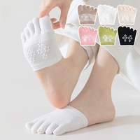 Chaussettes mi-hautes en maille fine respirante pour femmes, antidérapantes, lot de 5, chaussettes invisibles en coton pour femmes