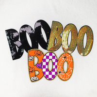 Nouveau Style Halloween Patches Chaleur Extra Large Spider Boo Logo Araignée Chenille Halloween Patchs Coudre Fer Sur