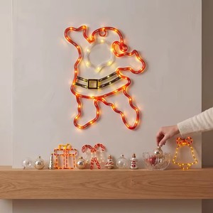 Battery Operated Copper Christmas Shape Hanging Ornament <b>LED</b> Display Screen <b>Lights</b> Indoor Window Home Xmas High Quality - Product Image 4