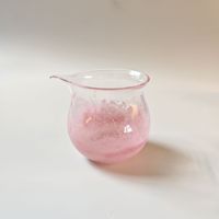 Coupelle à thé/diviseur de thé en verre artisanal, moderne, minimaliste, de style japonais, à motif nuage, avec glaçure rose bulle, résistant à la chaleur
