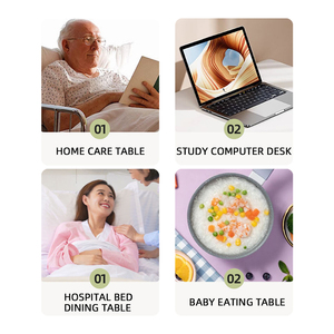 Table de lit d'hôpital à roulettes, bureau surélevé réglable en hauteur <span class=keywords><strong>pour</strong></span> patients, <span class=keywords><strong>personnes</strong></span> âgées, utilisation à domicile avec ordinateur <span class=keywords><strong>portable</strong></span> - Product Image 5