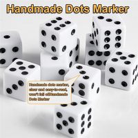 Ensemble de 100 dés cubiques blancs opaques de 16 mm avec points noirs, pochette incluse, pour événements de groupe, jeux de société, mathématiques en classe
