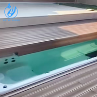 Wasserdichte, vollautomatische, einziehbare, quadratische Holzterrassenabdeckung für den Außenbereich – individuell anpassbare Schiebe-Poolabdeckung in hoher Qualität
