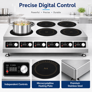 High Efficiency Commercial Six Burner Tabletop Pot <b>Stove</b> 6 Burner Induction Cooker Stainless Steel Range for Restaurant - Product Image 4