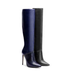 Big Size 45 Leather Upper Women Pointed Toe Knee-High <b>Boots</b> Slip-on Thin High Heel Winter Anti-Slippery Long Booties for Ladies - Product Image 5
