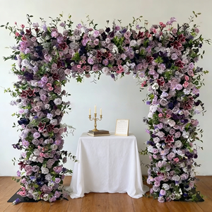 Arco de Flores Artificiales para Decoración de Bodas, Cumpleaños y Eventos, Arreglo Floral en Tonos Morado, Violeta, Lila y Lavanda - Product Image 3