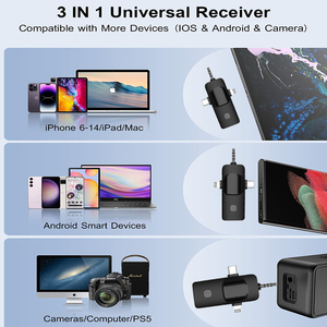 Micrófono Inalámbrico Lavalier 3 en 1 con <span class=keywords><strong>Clip</strong></span> y Conector Tipo C, Cancelación de Ruido para Transmisión en Vivo y Uso en Estudio Musical - Product Image 6