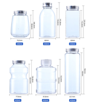 Bouteilles en PET de qualité alimentaire personnalisées avec couvercles, jetables pour thé au lait, jus de fruits, eau