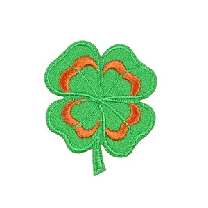The new green embroidered cloth patch little lucky clothing accessory everything with four-leaf clover patches