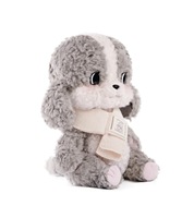 Peluche personnalisée Little Gogo Puppy avec écharpe tricotée, chien en peluche doux